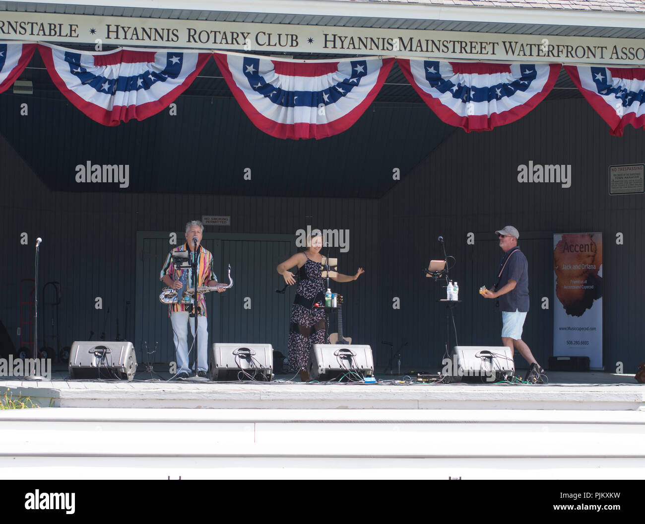 Die band an einer im Rotary Club Veranstaltung in Hyannis, Massachusetts, USA auf Cape Cod Stockfoto