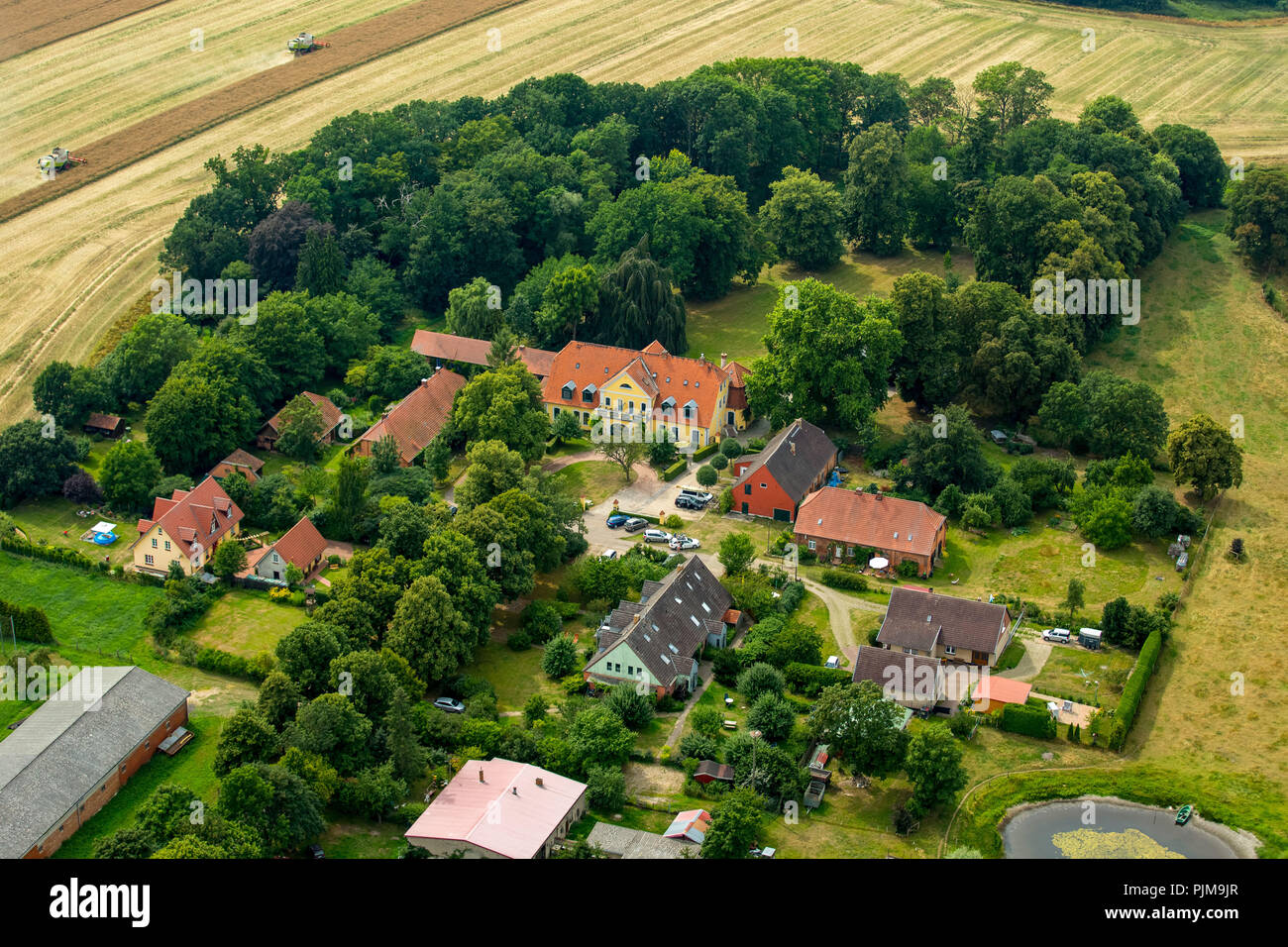 Land Hotel Gut Solzow, Wellnesshotel, Vipperow, Mecklenburgische Seenplatte, Mecklenburgische Schweiz, Mecklenburg-Vorpommern, Deutschland Stockfoto