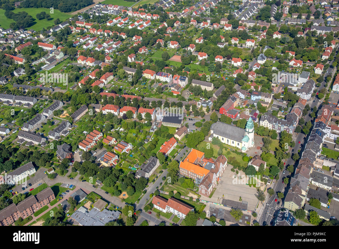 Lünen brambauer neue Kolonie, Immobilien für Kohle miner Zeche Minister Achenbach, Bergarbeiter Siedlung, zeche Häuser, Lünen, Ruhrgebiet, Nordrhein-Westfalen, Deutschland Stockfoto