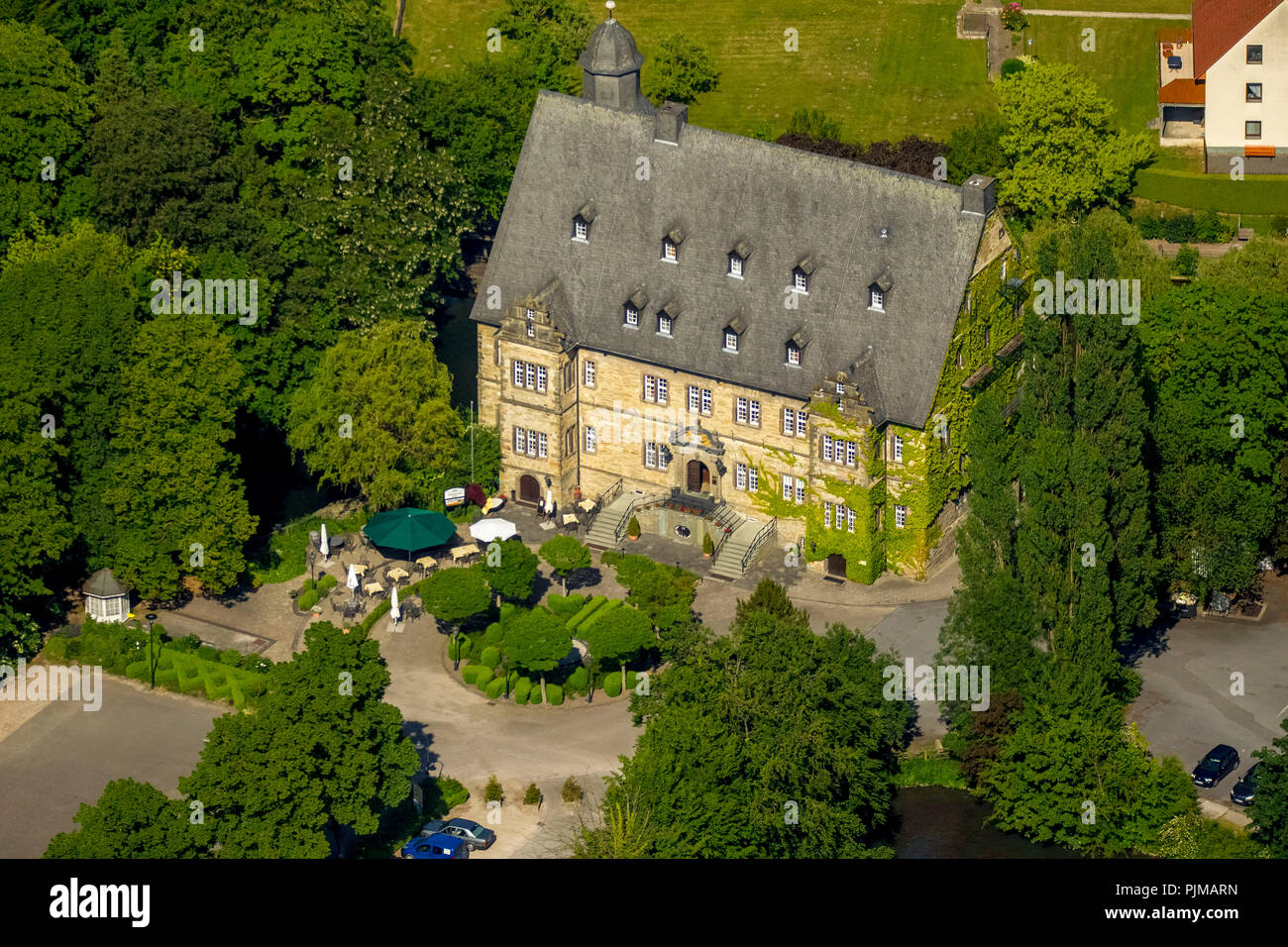 Erwitte Schloss, Mitte, West Wing, Portal, Erwitte, Soest, Nordrhein-Westfalen, Deutschland Stockfoto
