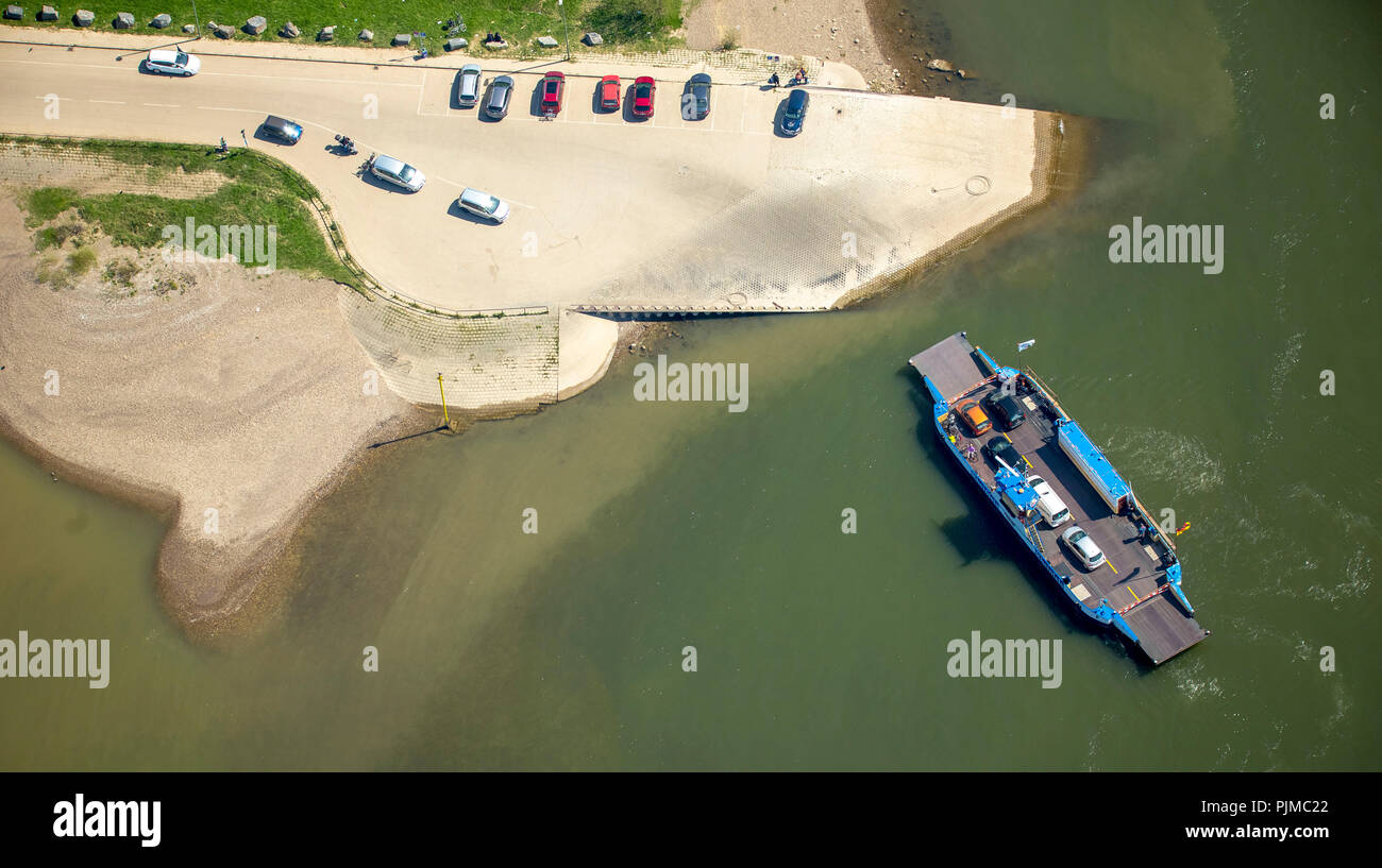 Rhein, Rhein, Fähre Walsum, Duisburg, Ruhrgebiet, Nordrhein-Westfalen, Deutschland Stockfoto