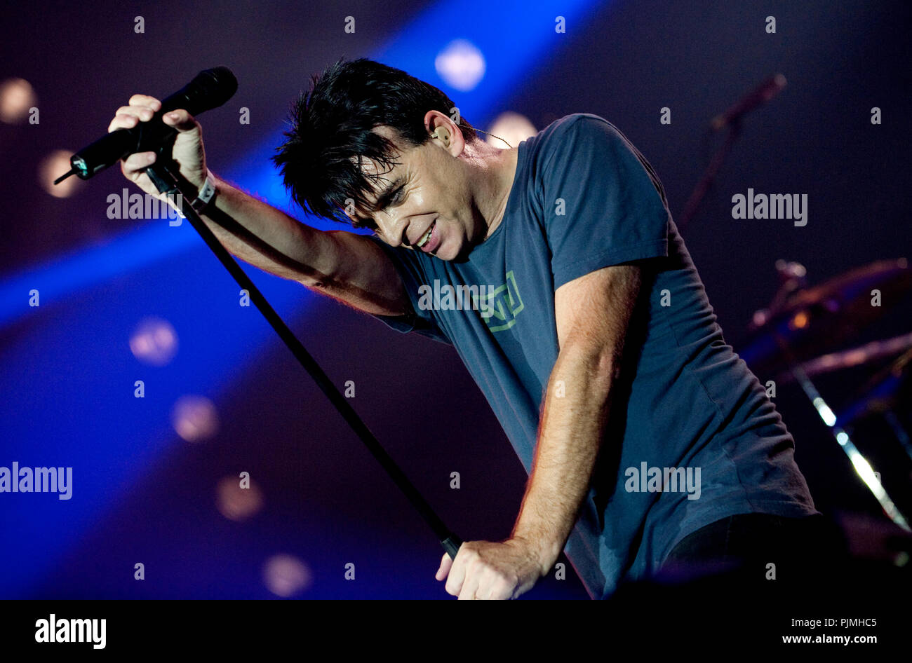 British new-wave Künstler Gary Numan spielen am Tag Festival der erste Sünder in Hasselt (Belgien, 01/11/2009) Stockfoto