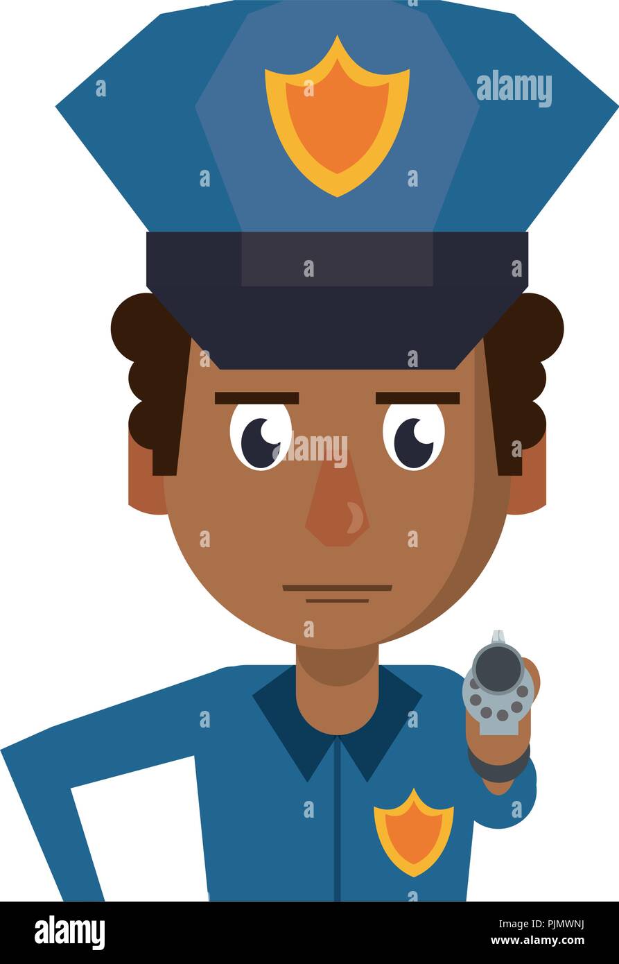 Polizei Profil Cartoon Stock Vektorgrafik Alamy