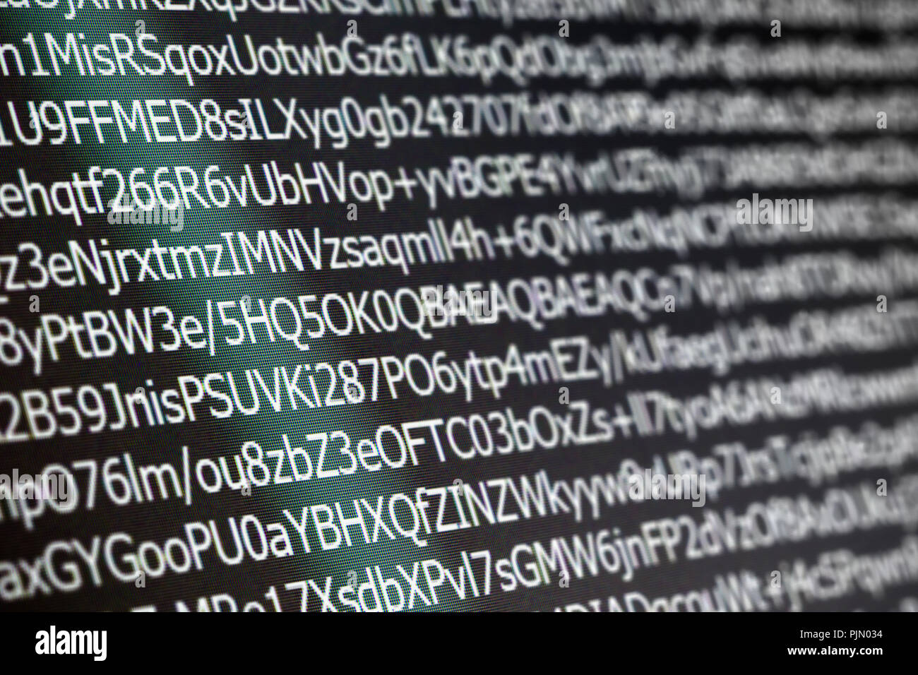 Nahaufnahme Makroaufnahme selektiven Fokus von Computer-Codierung. Stockfoto