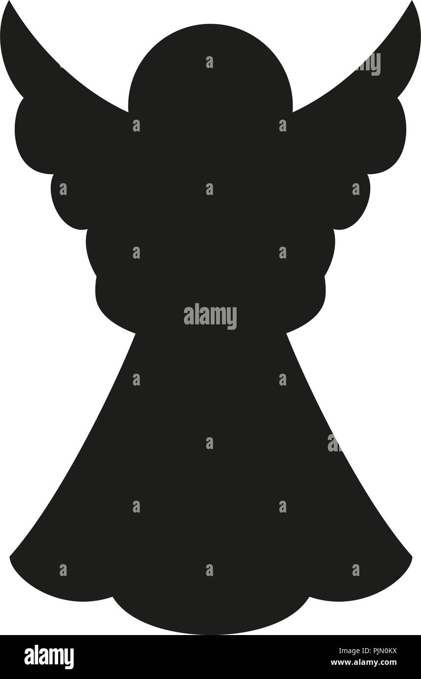 Schwarze und weiße Weihnachten Engel Silhouette Stock-Vektorgrafik - Alamy