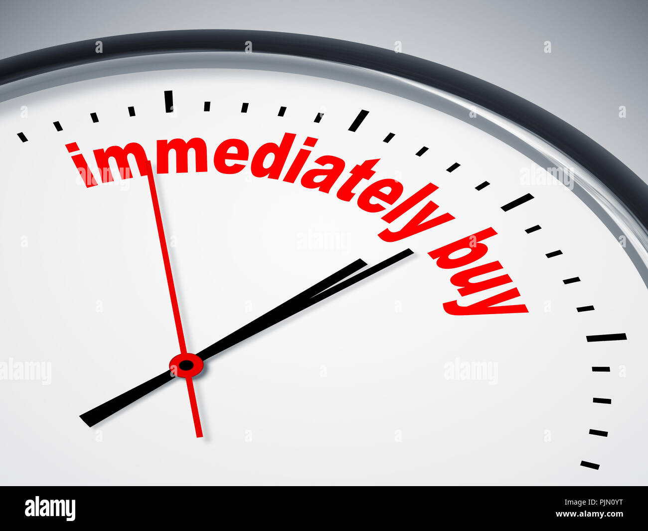 Ein Bild einer schönen Uhr mit sofort kaufen Stockfoto