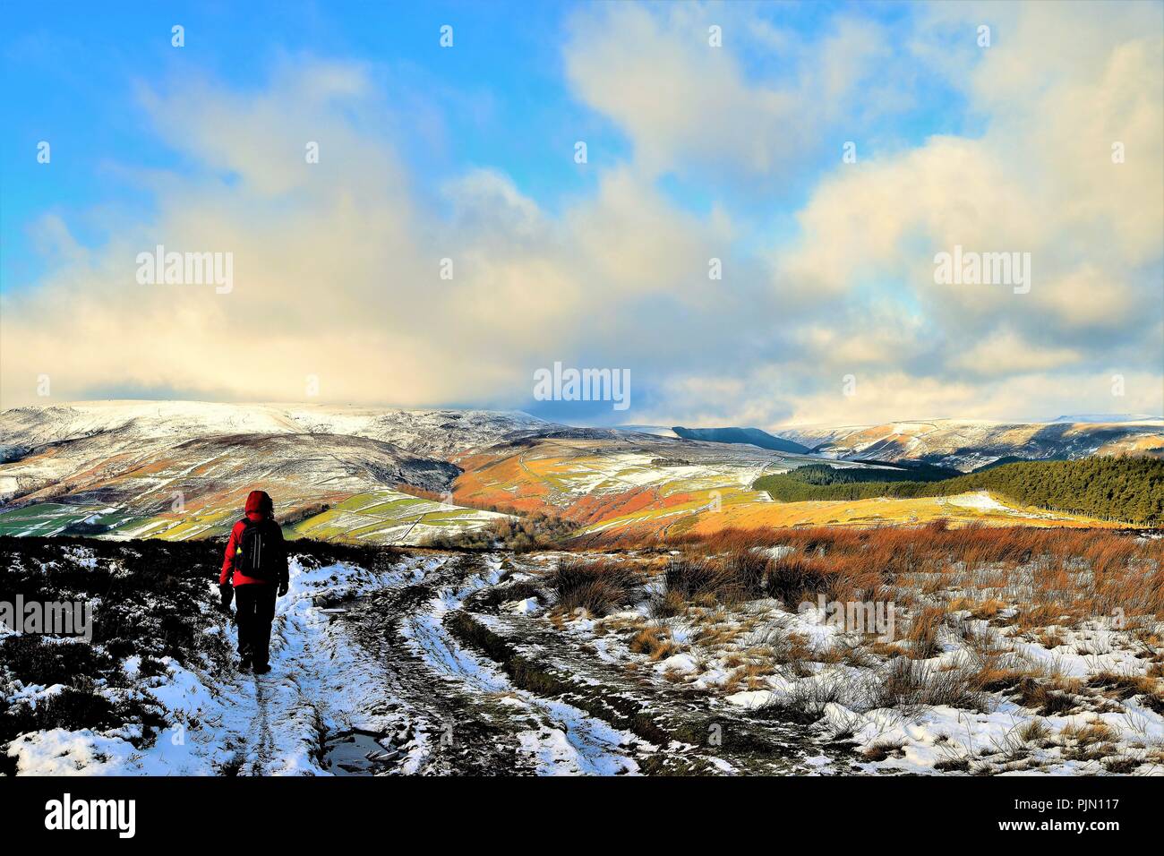 Blick von Win Hill Pike, in den weißen Gipfeln, Derbyshire Stockfoto