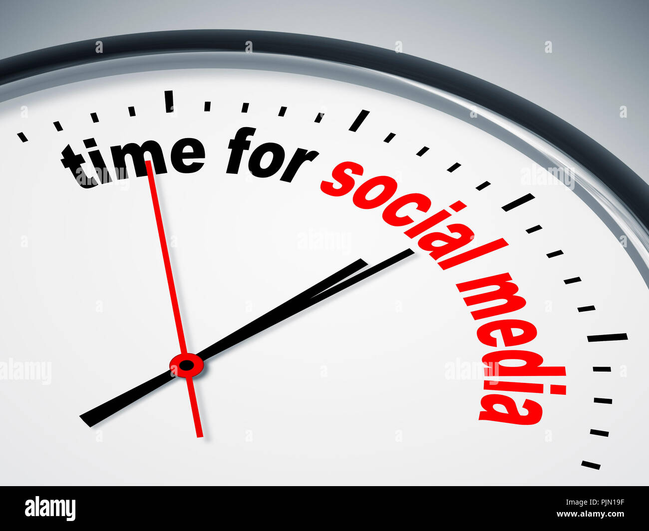 Ein Bild einer schönen Uhr mit Zeit für social media Stockfoto