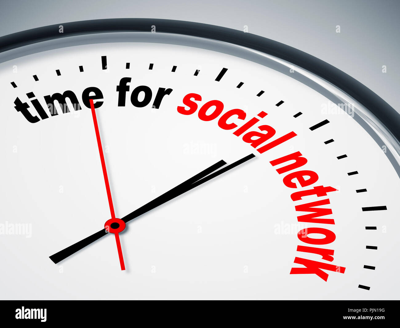 Ein Bild einer schönen Uhr Zeit für soziales Netzwerk Stockfoto
