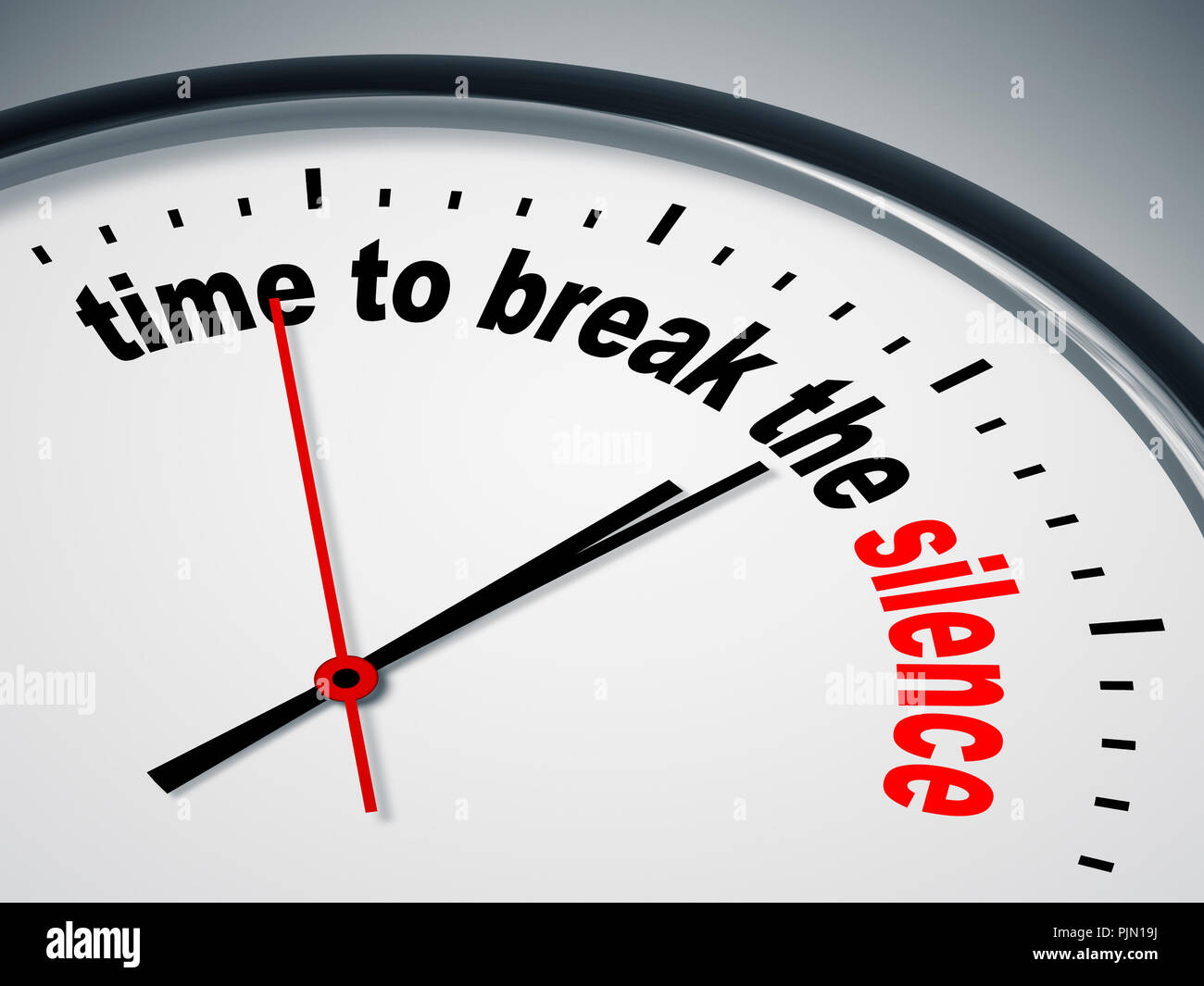 Ein Bild einer schönen Uhr mit der Zeit, das Schweigen zu brechen Stockfoto