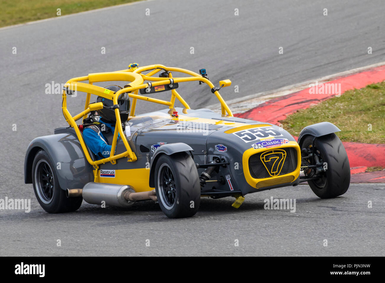 2017 Caterham 420R, Klasse D, mit Fahrer Chris Aubrey während der Gold Kunst herrliche Sevens Rennen in Snetterton, Norfolk, Großbritannien Stockfoto