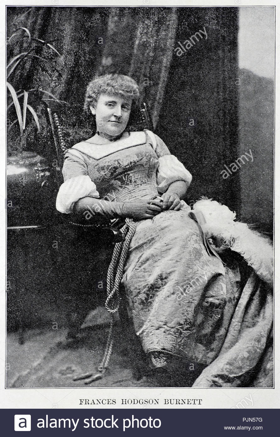 Eliza Frances Hodgson Burnett Porträt, 1849 - 1924, war ein britischer Schriftsteller und Dramatiker. Sie ist am besten bekannt für die drei Kinder Romane der kleine Lord (1885 - 1886), eine kleine Prinzessin (1905), und der geheime Garten (1911). Abbildung aus dem Jahre 1900. Stockfoto