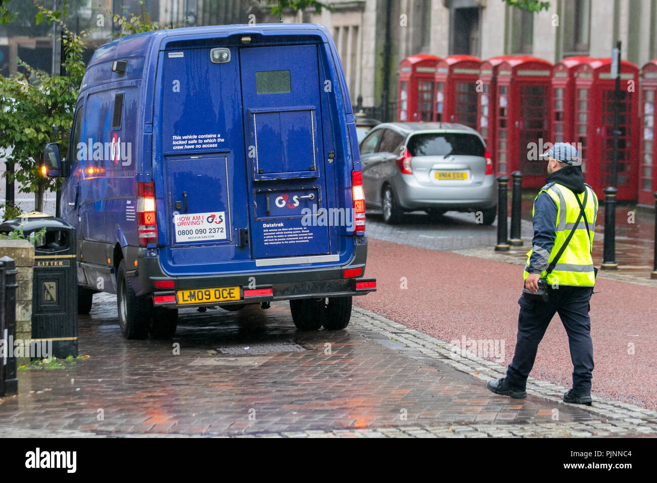 Lancashire, UK. 8. September 2018. Regnerischen Tag in Preston. Credit: MediaWorldImages/Alamy leben Nachrichten Stockfoto