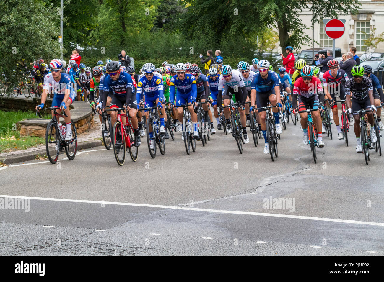 West Bridgford, Nottingham, UK. 8. September 2018. Die Tour von Großbritannien durch West Bridgford, Nottingham, gleich nach Beginn des Zyklus Rennen. Credit: Martyn Williams/Alamy leben Nachrichten Stockfoto