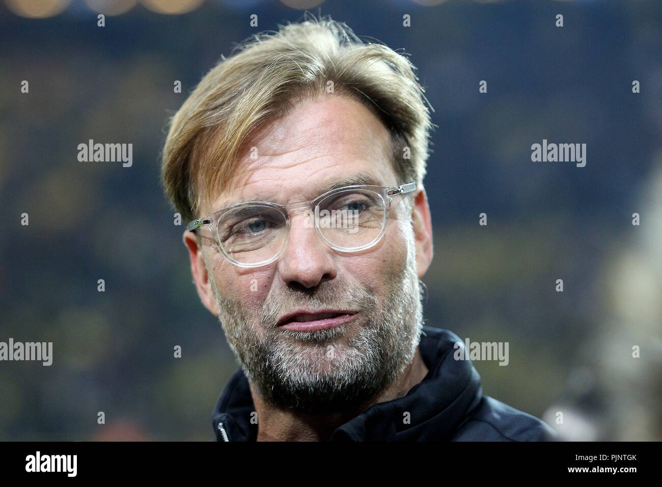 Dortmund, Deutschland. 07 Sep, 2018. firo: 07.09.2018, Fußball, BVB, Borussia Dortmund, Abschied match Roman WEIDENFELLER, Saison 2018/2019, Jürgen Klopp, Trainer BVB Allstars, Patrick Owomoyela, BVB Allstars, Mimik, | Verwendung der weltweiten Kredit: dpa/Alamy leben Nachrichten Stockfoto