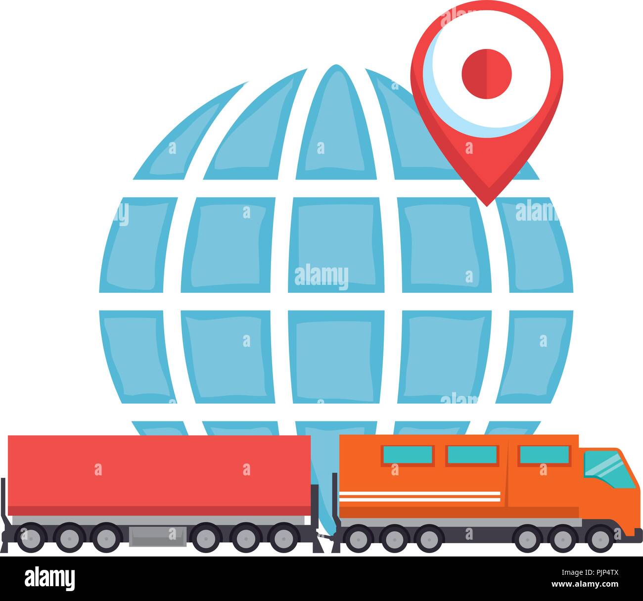 Cargo train mit dem Planeten logistic service Stock Vektor