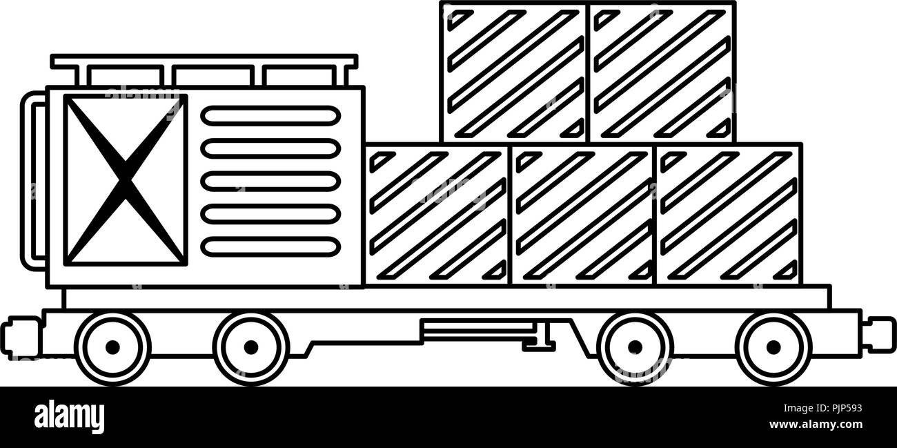 Güterzug Wagen mit Container logistic service Stock Vektor
