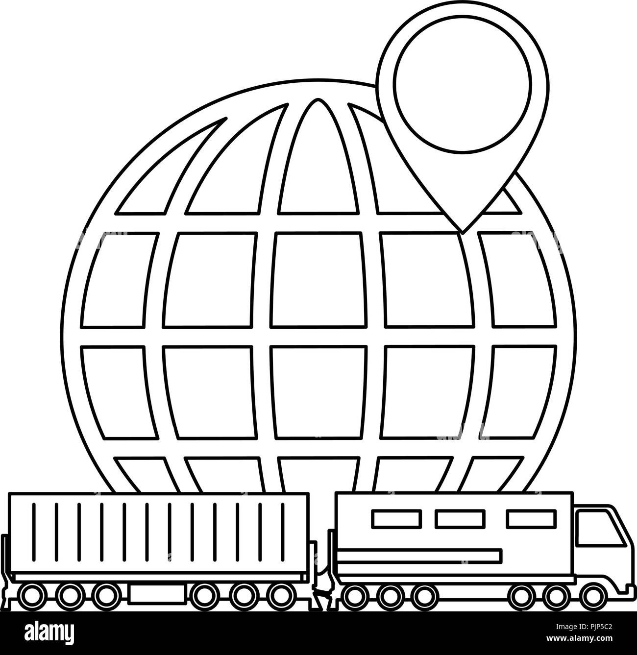 Cargo train mit dem Planeten logistic service Stock Vektor