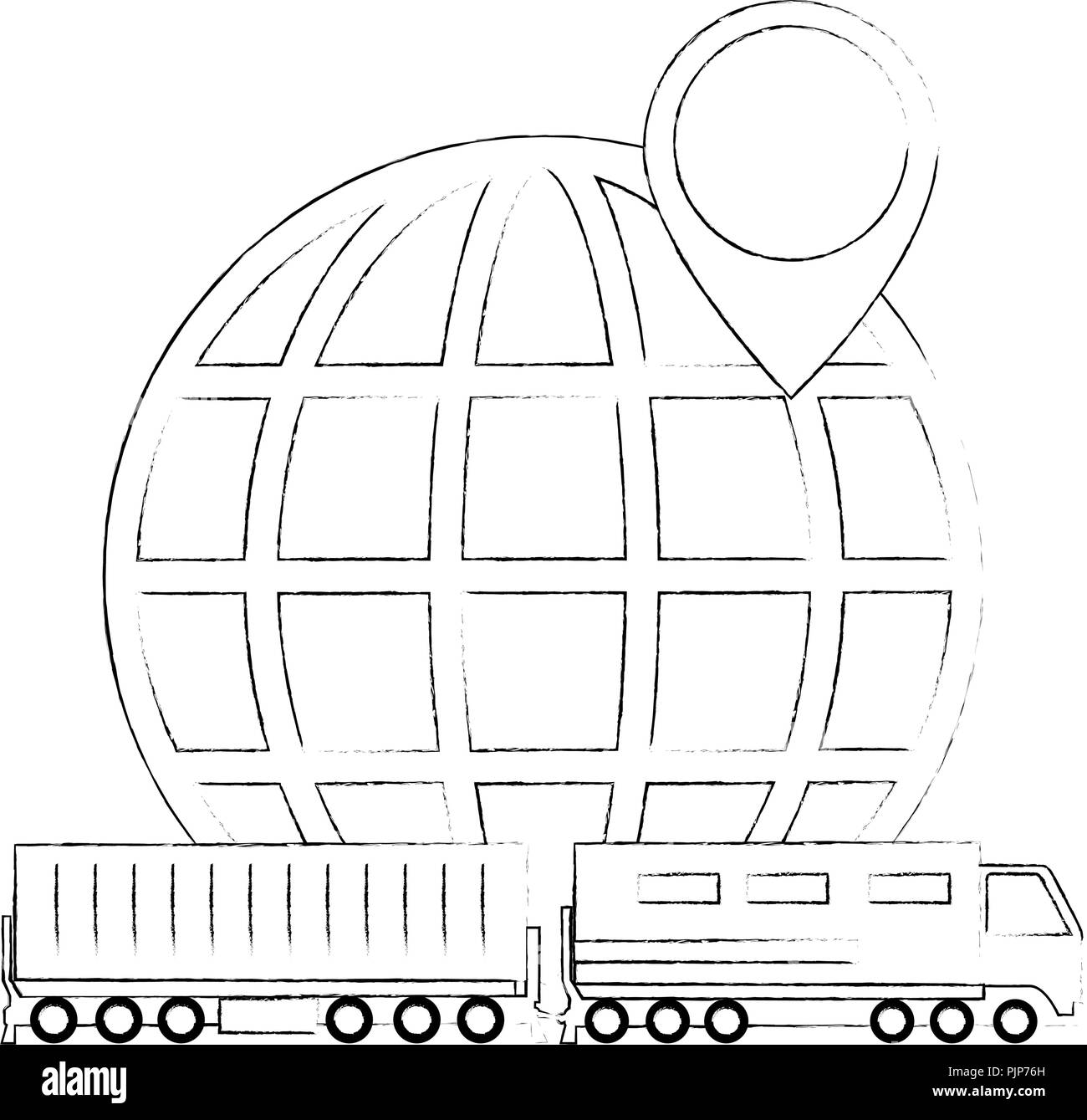 Cargo train mit dem Planeten logistic service Stock Vektor