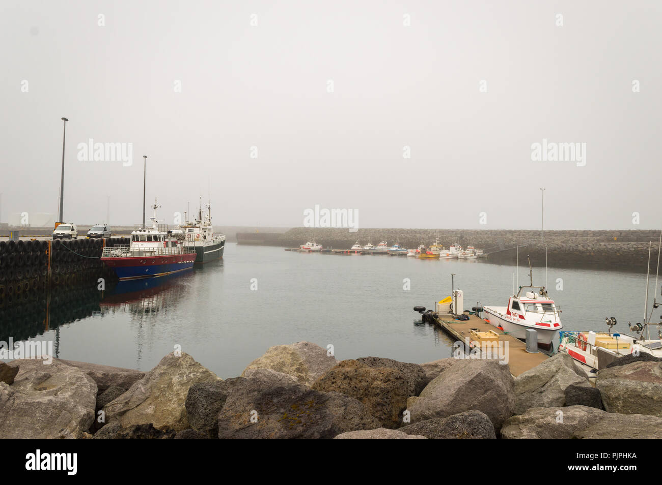 Angeln Schiff in Olafsvik Hafen, Halbinsel Snaefellsnes, Island Stockfoto