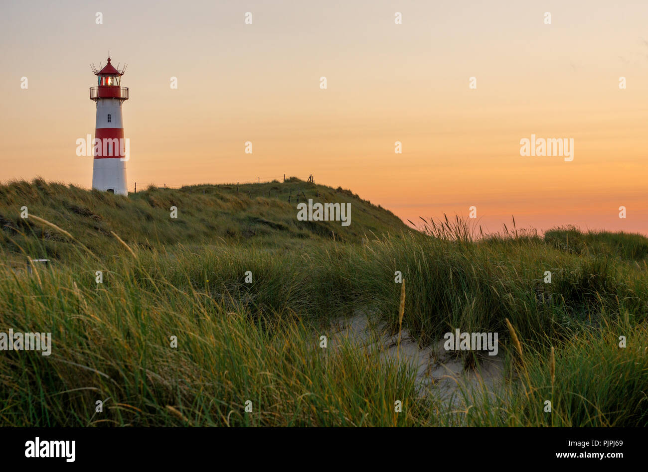 Leuchtturm List-Ost auf der Insel Sylt, Deutschland Stockfoto
