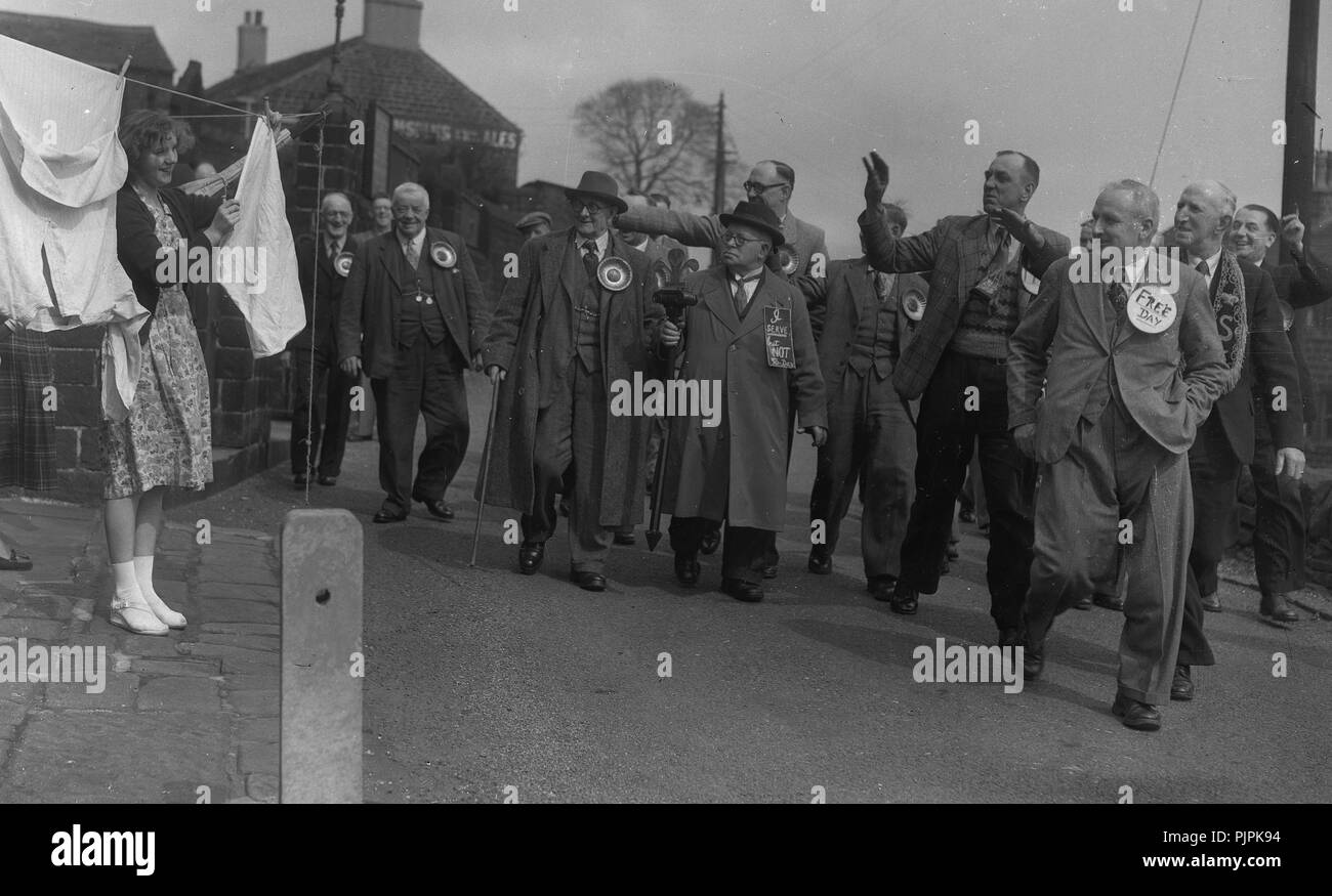 Politische Demonstranten im Norden von England Stockfoto