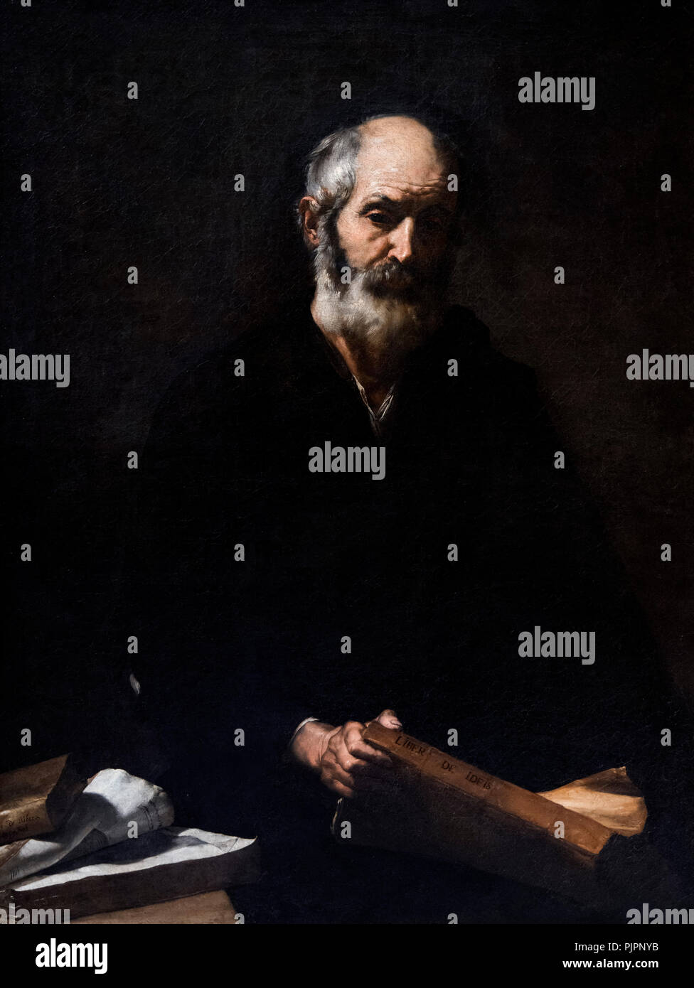 Plato. Fiktive Porträt des griechischen Philosophen durch: Lanfranco (Jose de Ribera c 1588/91 - 1652/6), Öl auf Leinwand, 1612 Stockfoto