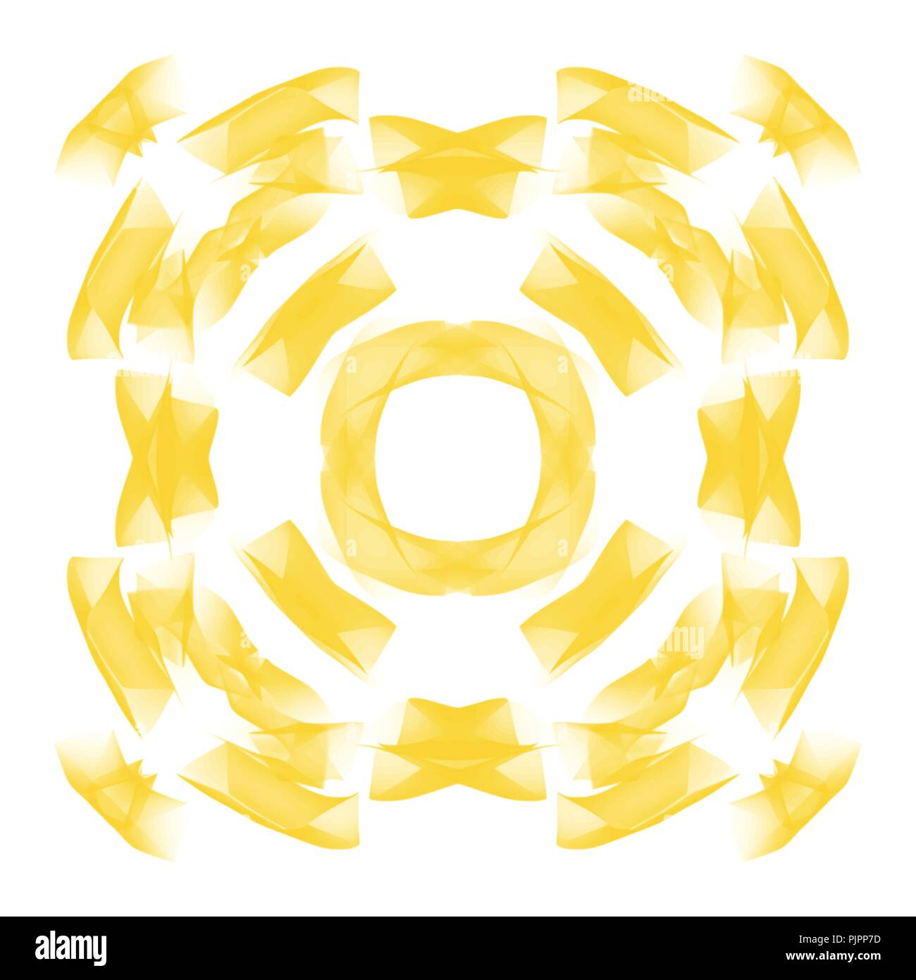 Gelb mandala Aquarell Muster auf weißem Hintergrund, Vector Illustration Stock Vektor