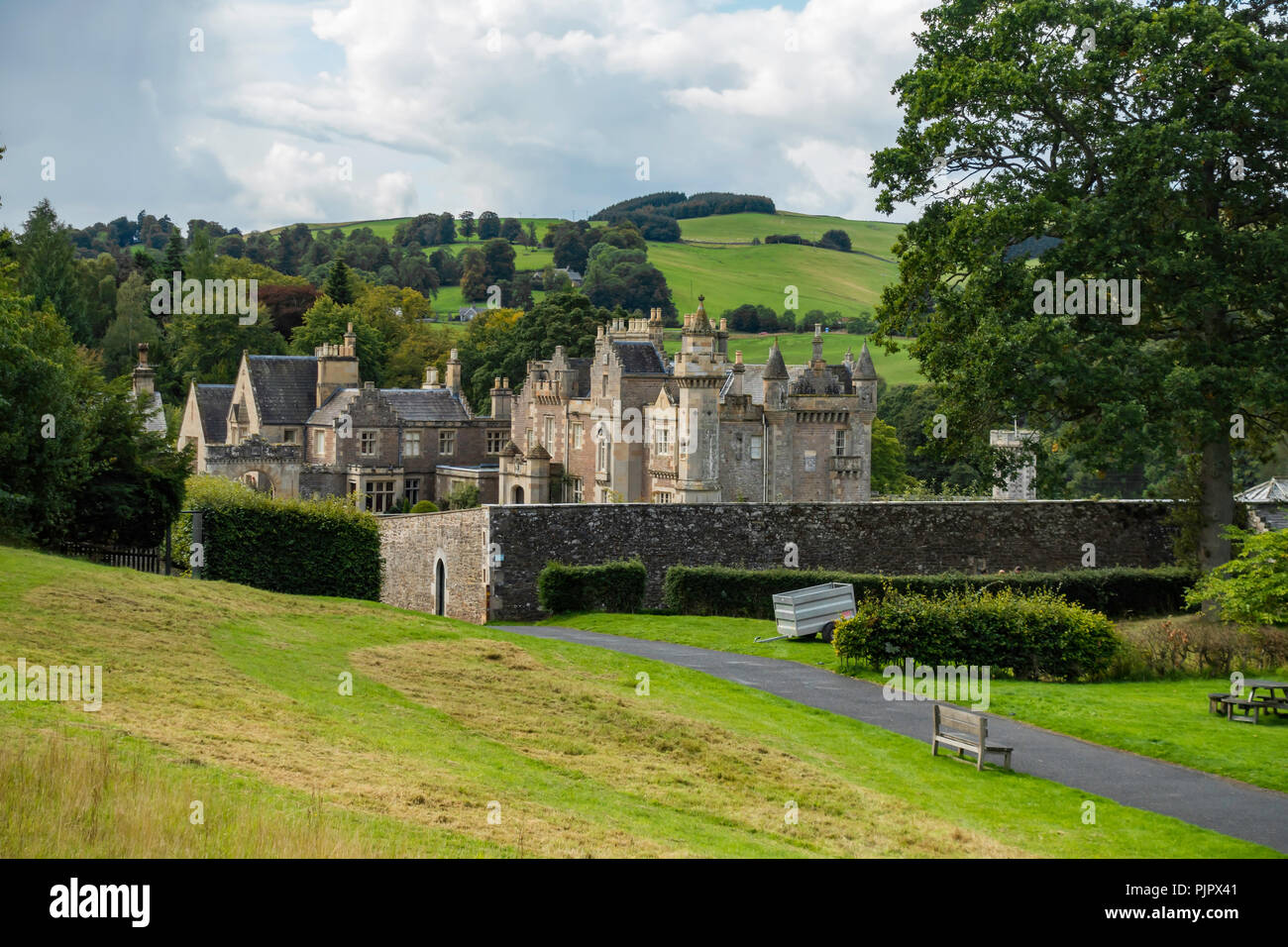 Sir Walter Scott's home Abbotsford Melrose Schottland von den Besuchern gesehen Café Stockfoto