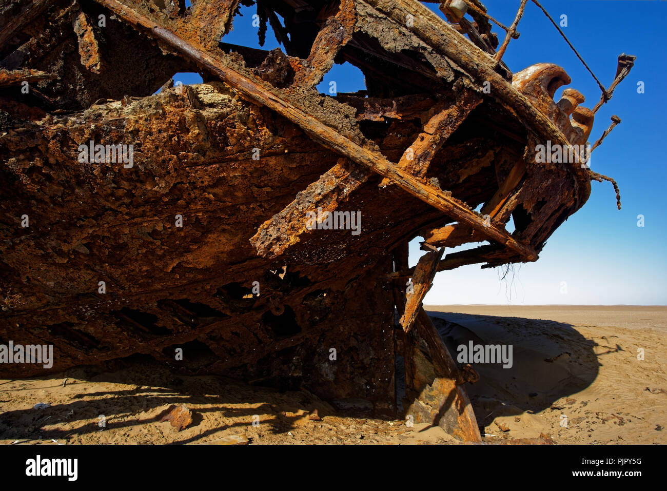 Eduard Bohlen war ein Schiff, das auf dem Skelett Küste von Deutsch-südwestafrika, Namibia zerstört wurde, in der Nähe des Stern Stockfoto