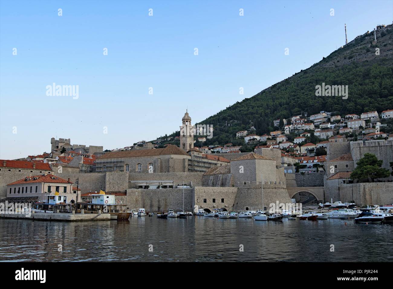 Blick auf den Hafen Eingang zur Altstadt von Dubrovnik, Kroatien. Stockfoto