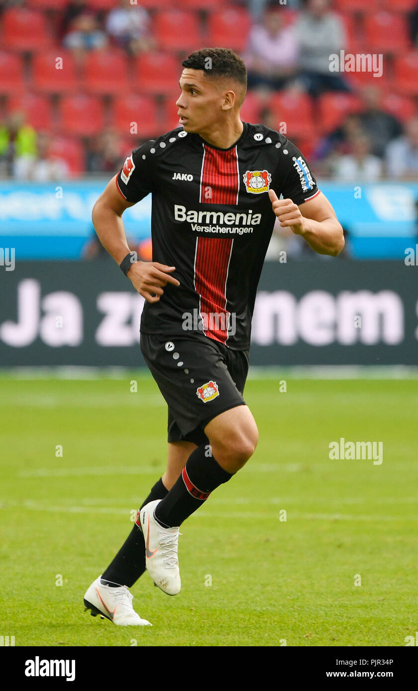 BayArena Leverkusen Deutschland 1.9.2018, die erste Fußball-Bundesliga Saison 2018/2019 Spieltag 2, Bayer 04 Leverkusen vs VfL Wolfsburg - - - - Paulinho (LEV) DFL-Bestimmungen verbieten die Verwendung von Fotografien als BILDSEQUENZEN UND/ODER QUASI-VIDEO. Stockfoto