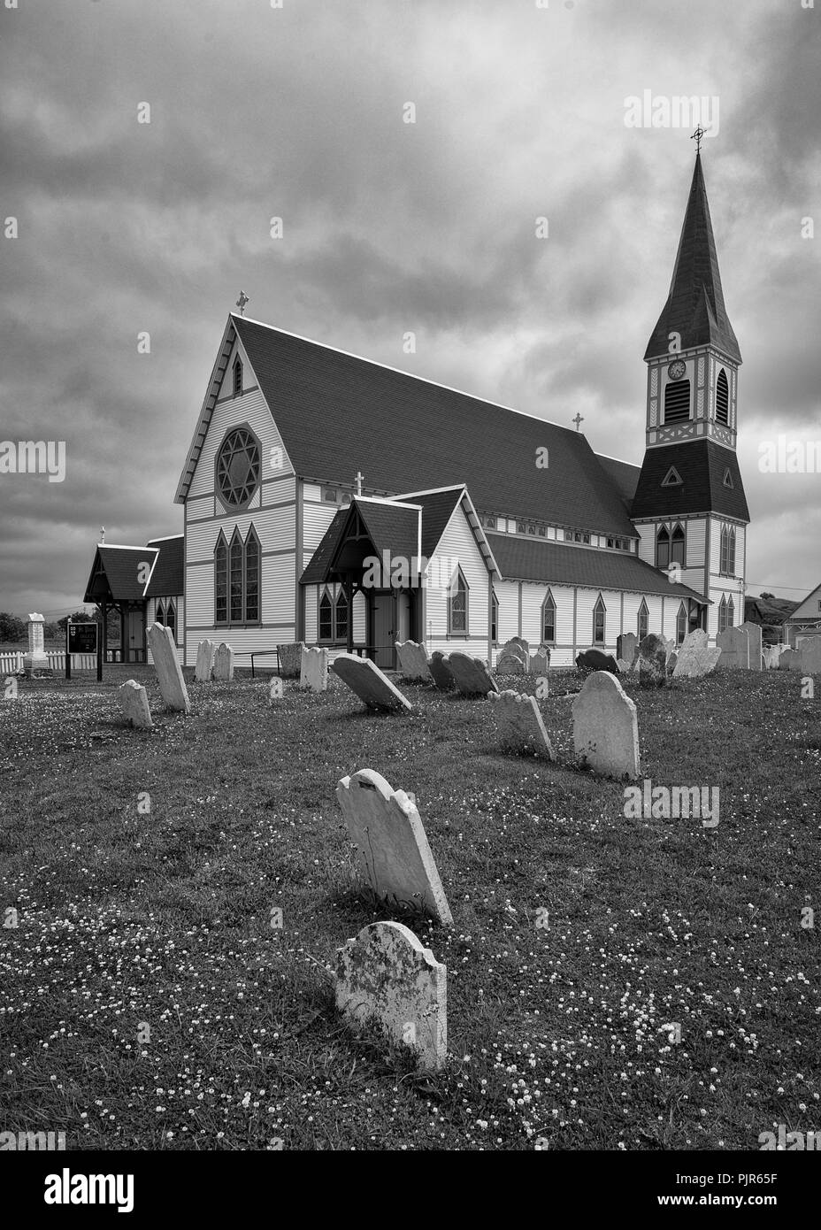Außenseite der historischen St. Paul's Anglican Church in Dreiheit, Neufundland und Labrador Stockfoto