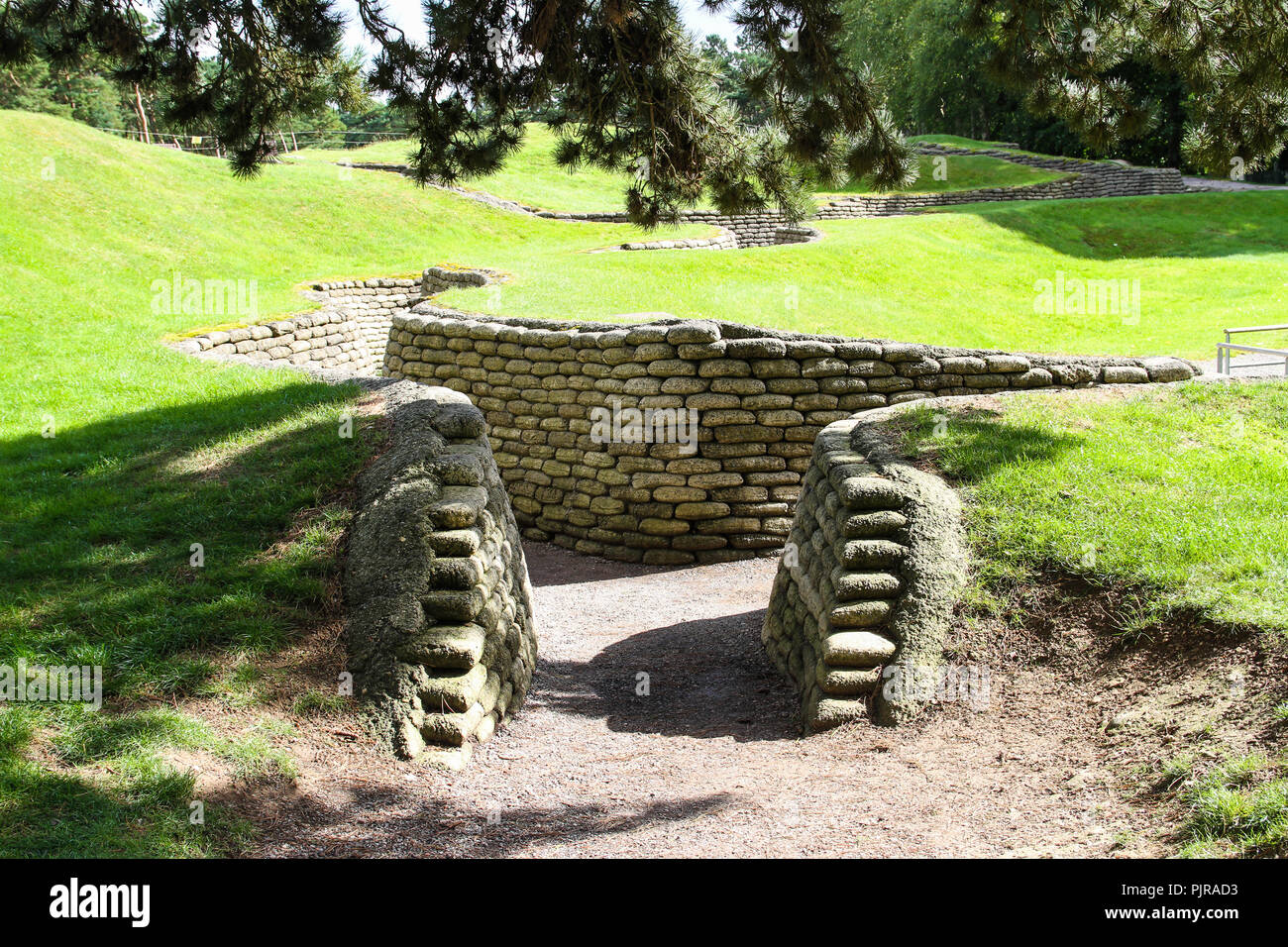 Erhaltene Gräben bei Vimy Ridge Stockfoto