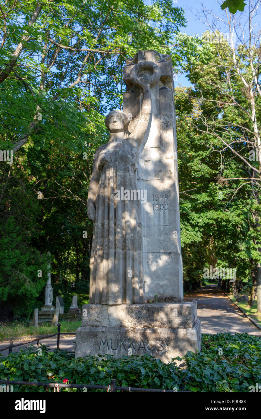 Munkácsy Mihály Memorial in der Kerepesi Friedhof (Fiume Straße nationalen Friedhof), Budapest, Ungarn. Stockfoto