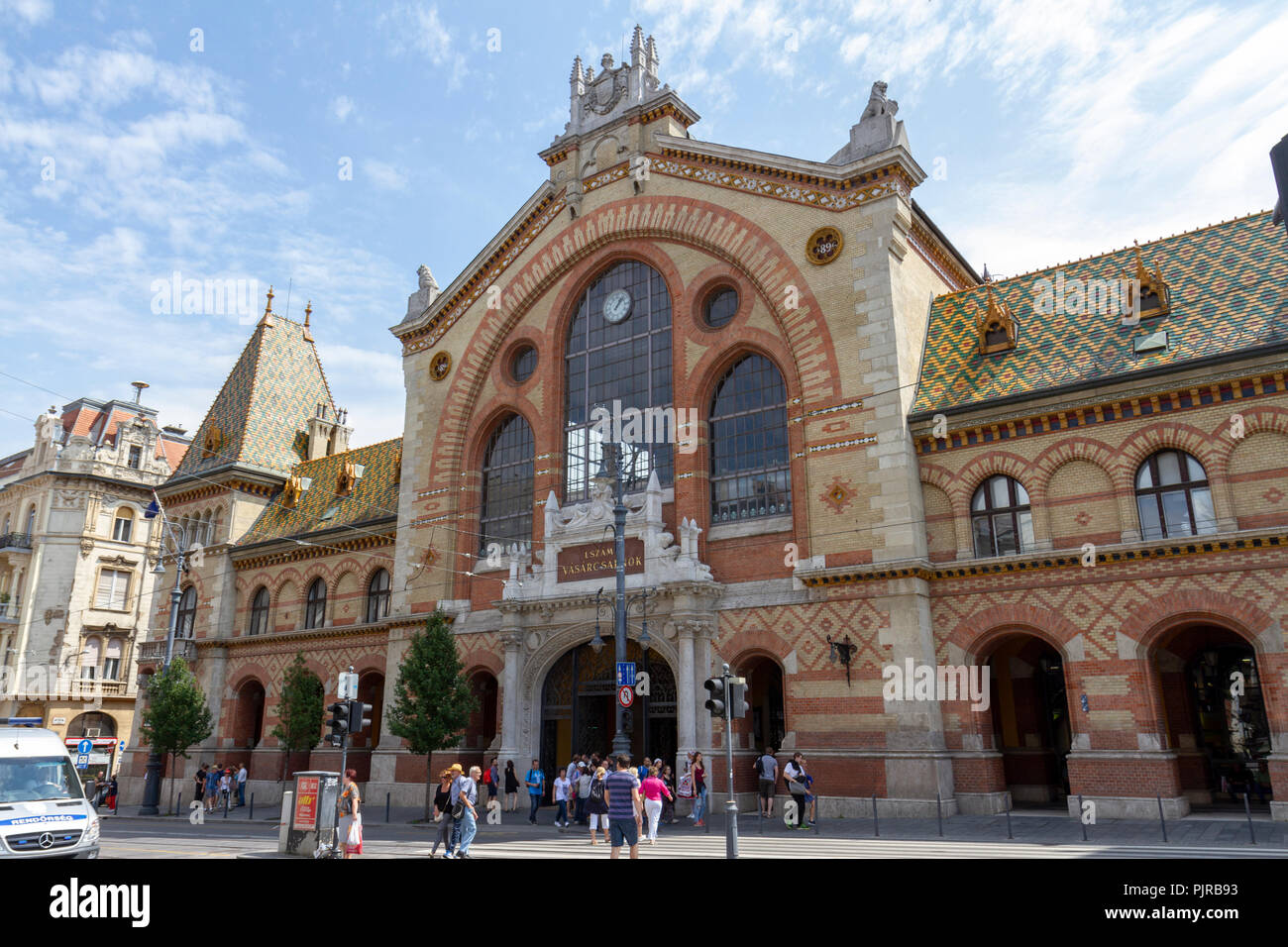 Außenansicht des Central Market Hall, Budapest, Ungarn. Stockfoto