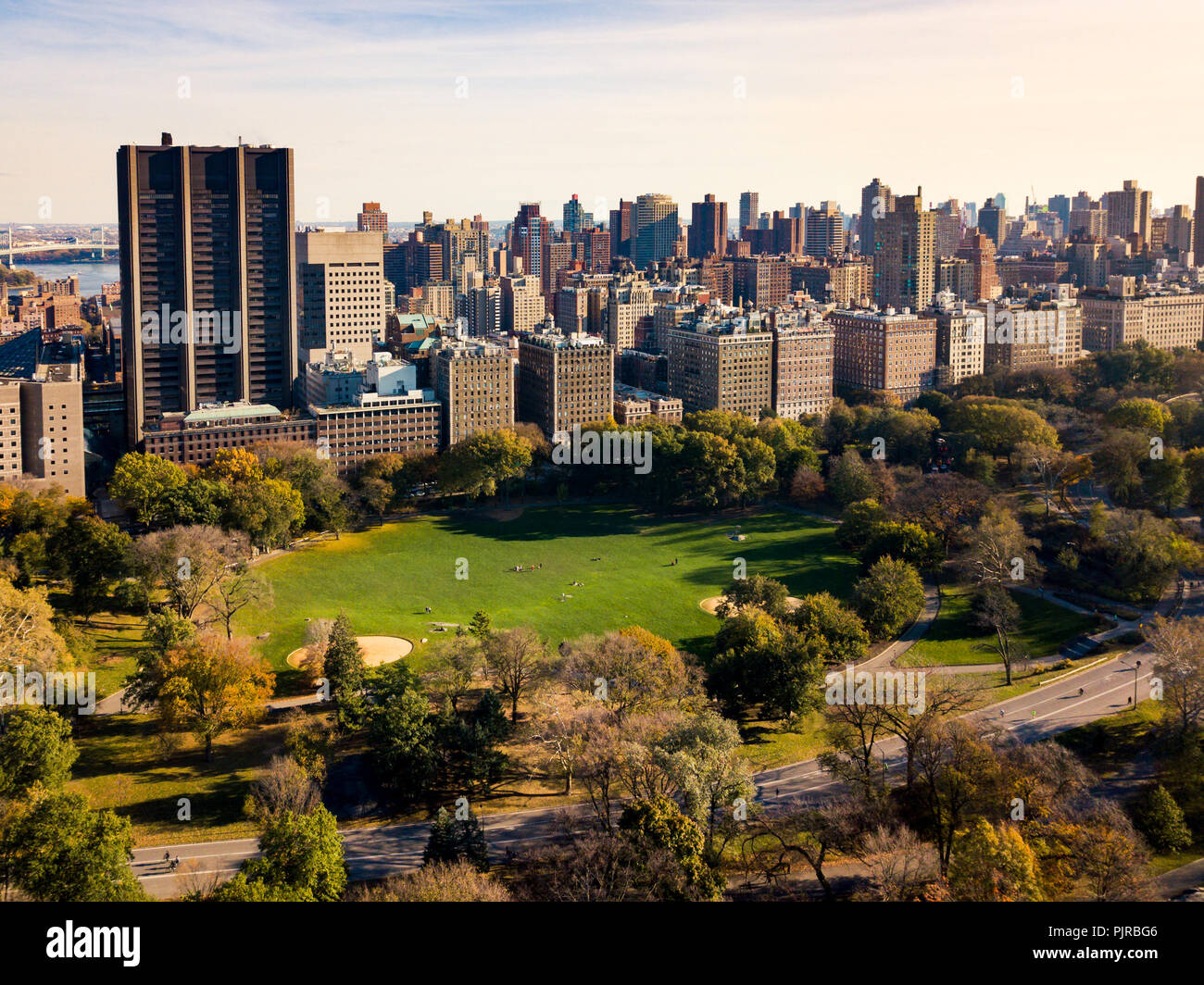 New York Herbst Landschaft im Central Park Luftbild Stockfoto