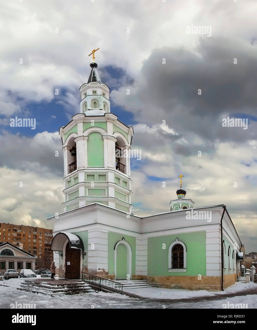 Tempel der Verherrlichung des Kreuzes des Herrn auf die reine Vrazhek. Moskau, Russland Stockfoto