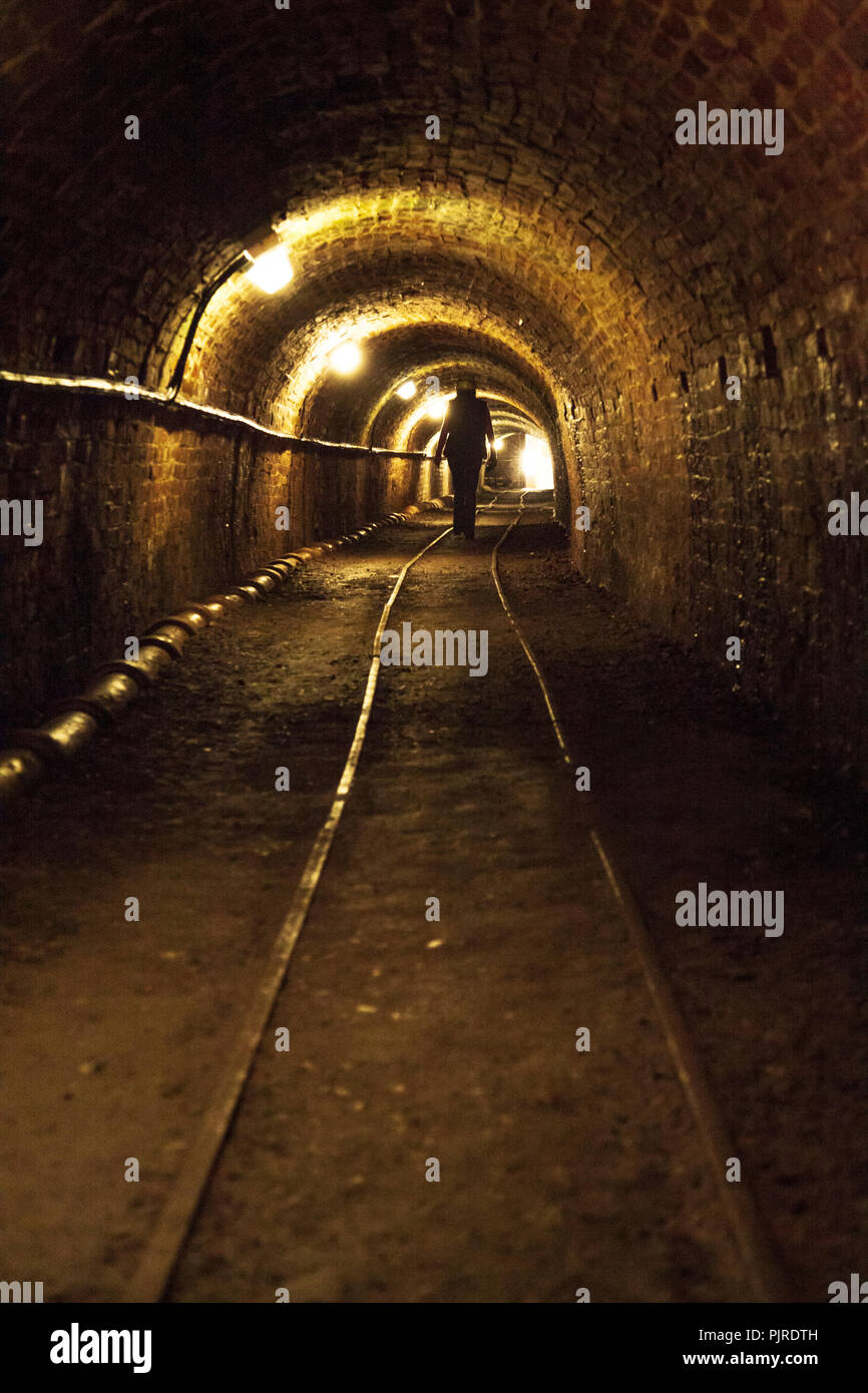 Im Tar Tunnel im Ironbridge Gorge Museum, Shropshire, England Stockfoto