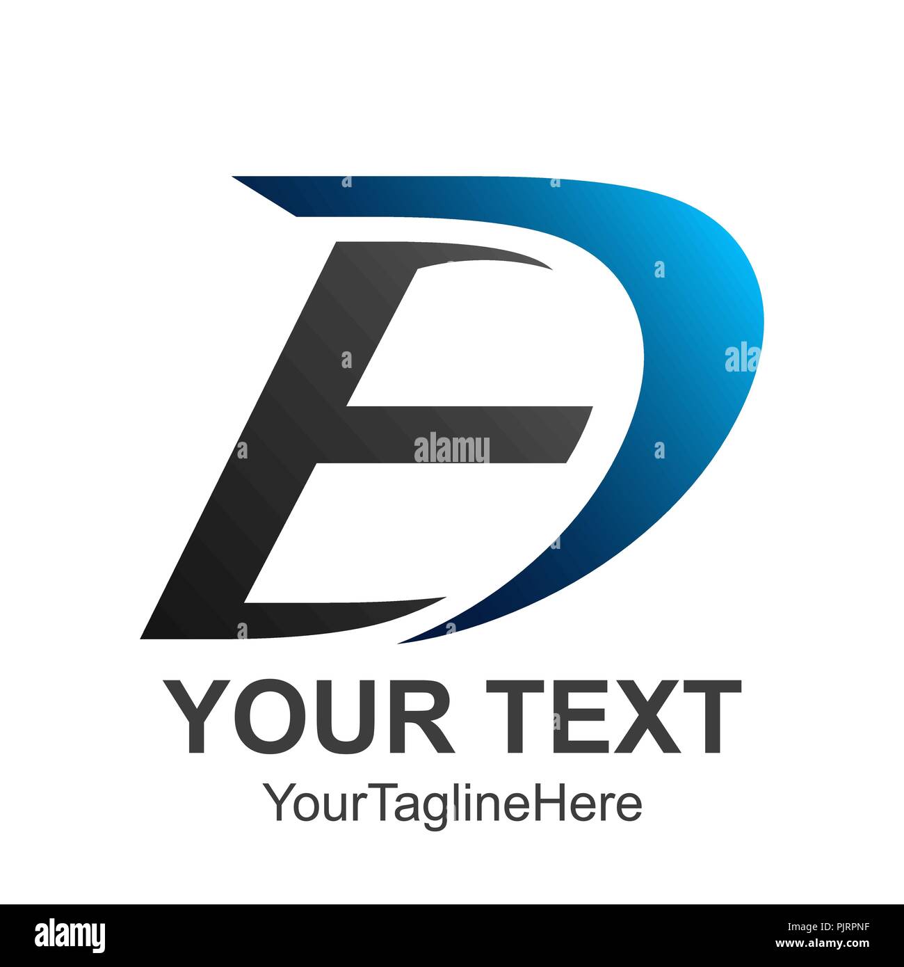 ED E D schreiben Logo Design in Blau und Schwarz Farben. Kreative moderne Briefe Vektor Icon Logo Illustration. Stock Vektor