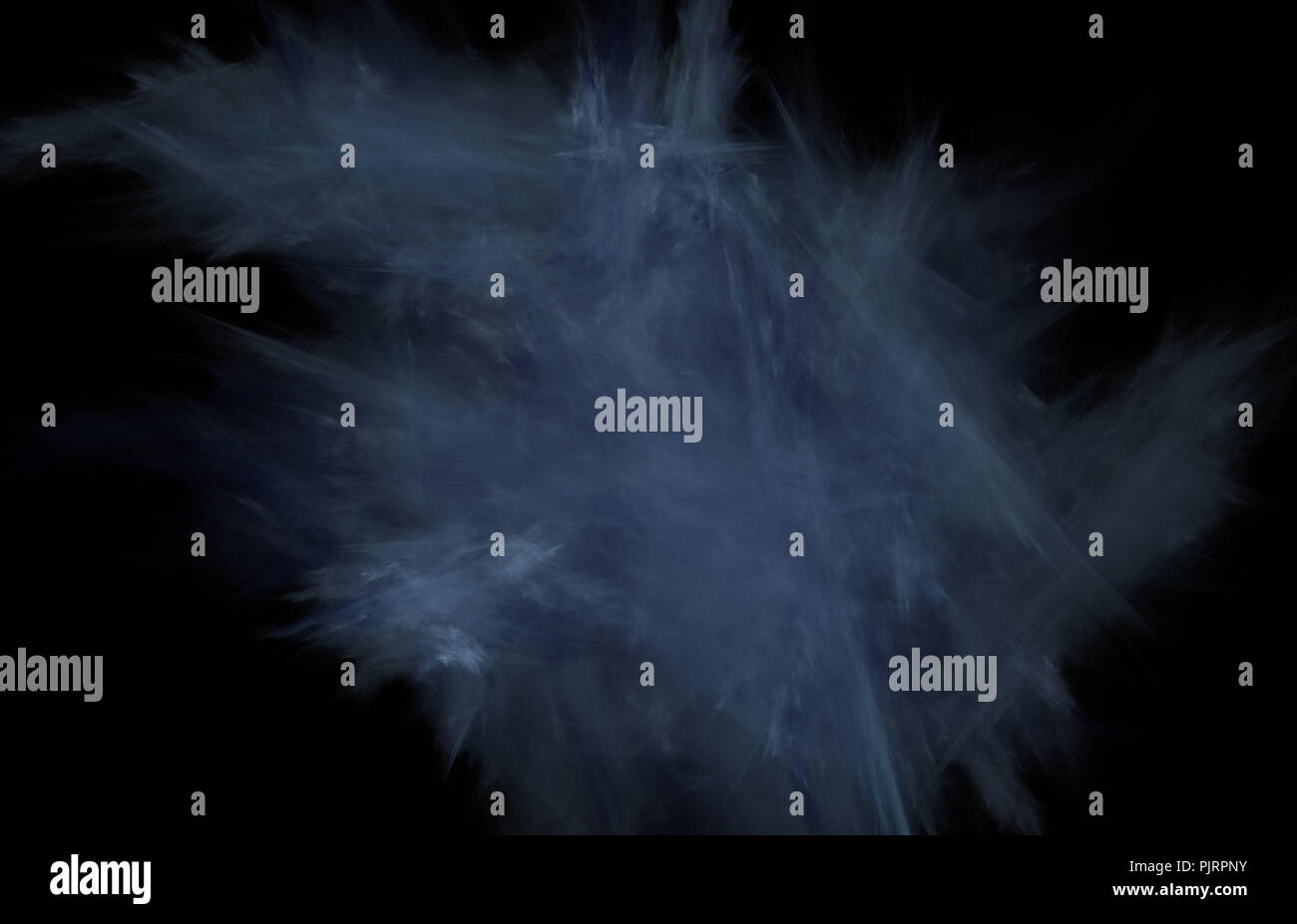 Abstrakte farbenfrohe blue fractal Linien auf schwarzem Hintergrund. Fantasy fraktale Struktur. Digitale Kunst 3D-Rendering. Computer Generated image Stockfoto