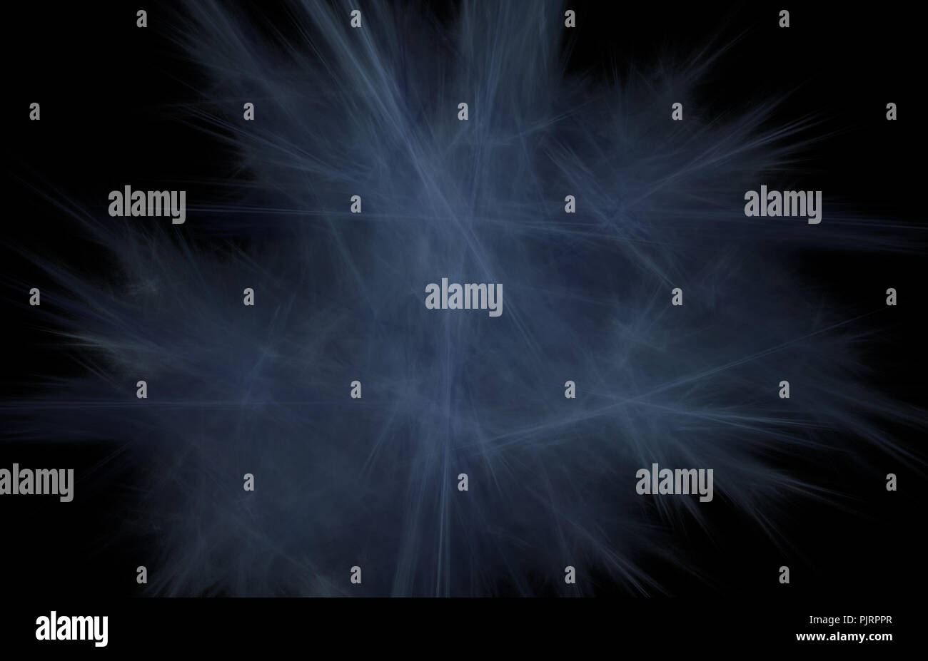 Abstrakte farbenfrohe blue fractal Linien auf schwarzem Hintergrund. Fantasy fraktale Struktur. Digitale Kunst 3D-Rendering. Computer Generated image Stockfoto