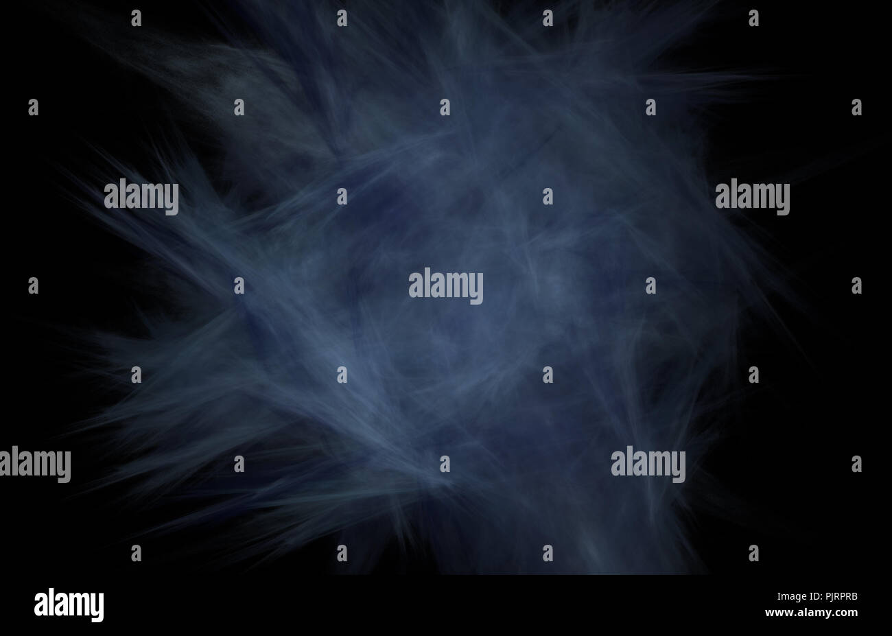 Abstrakte farbenfrohe blue fractal Linien auf schwarzem Hintergrund. Fantasy fraktale Struktur. Digitale Kunst 3D-Rendering. Computer Generated image Stockfoto