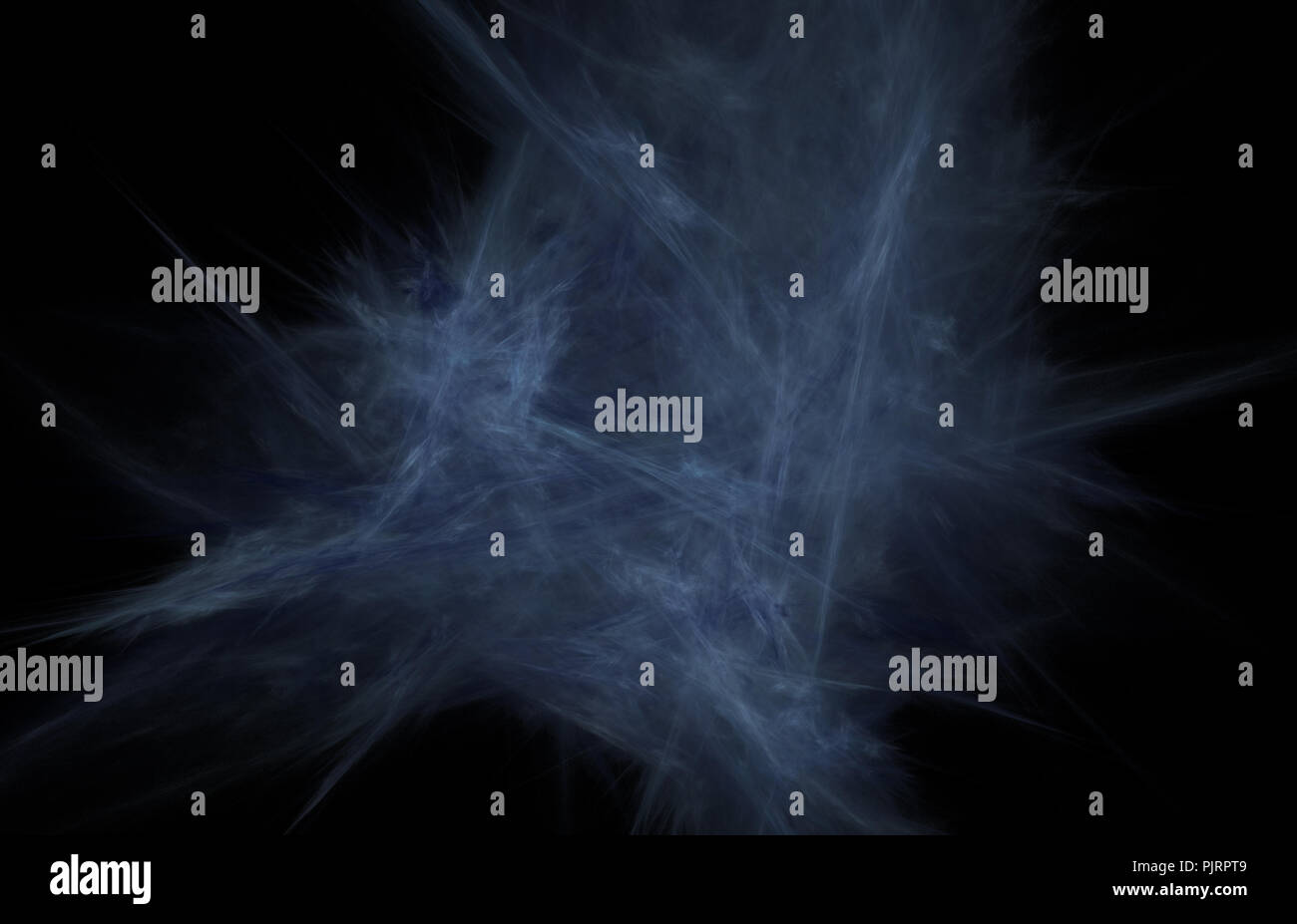 Abstrakte farbenfrohe blue fractal Linien auf schwarzem Hintergrund. Fantasy fraktale Struktur. Digitale Kunst 3D-Rendering. Computer Generated image Stockfoto