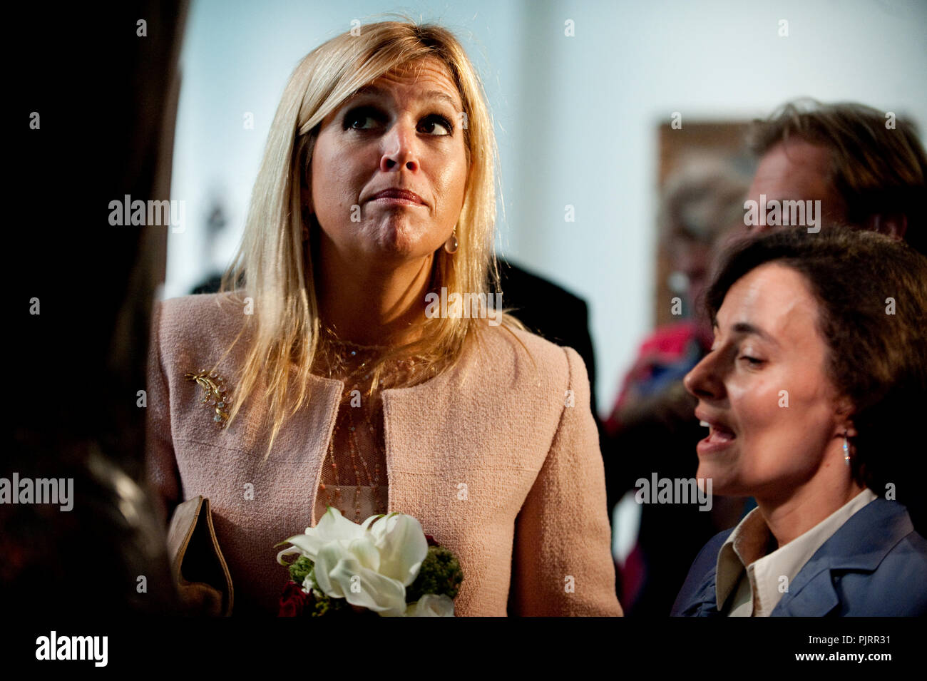 Offizielle Eröffnung des M-Museum in Leuven von Prinzessin Maxima und Prinzessin Mathilde (Belgien, 20/09/2009) Stockfoto