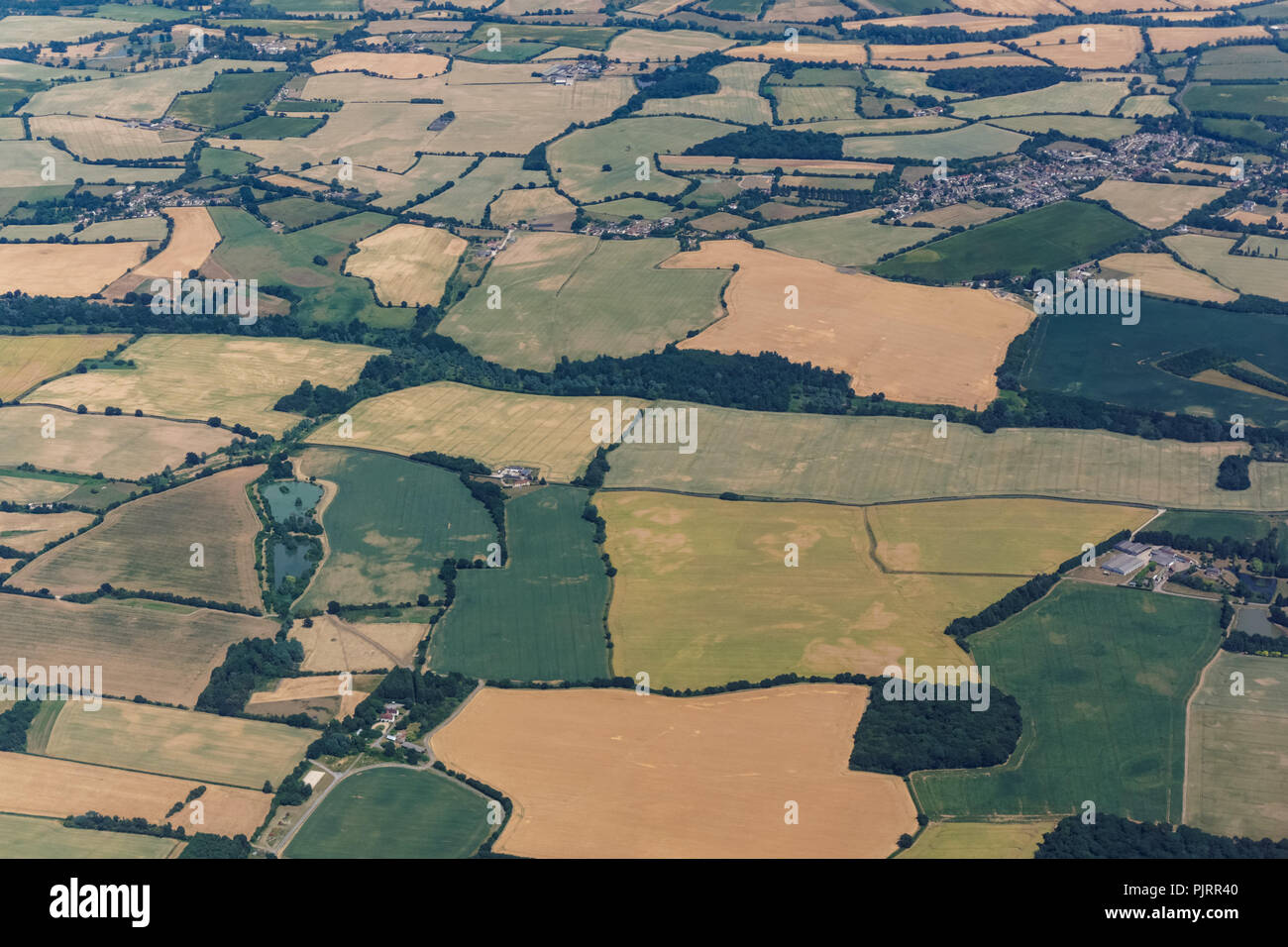 Luftaufnahme der ländlichen Landschaft in Essex, England Vereinigtes Königreich Großbritannien Stockfoto