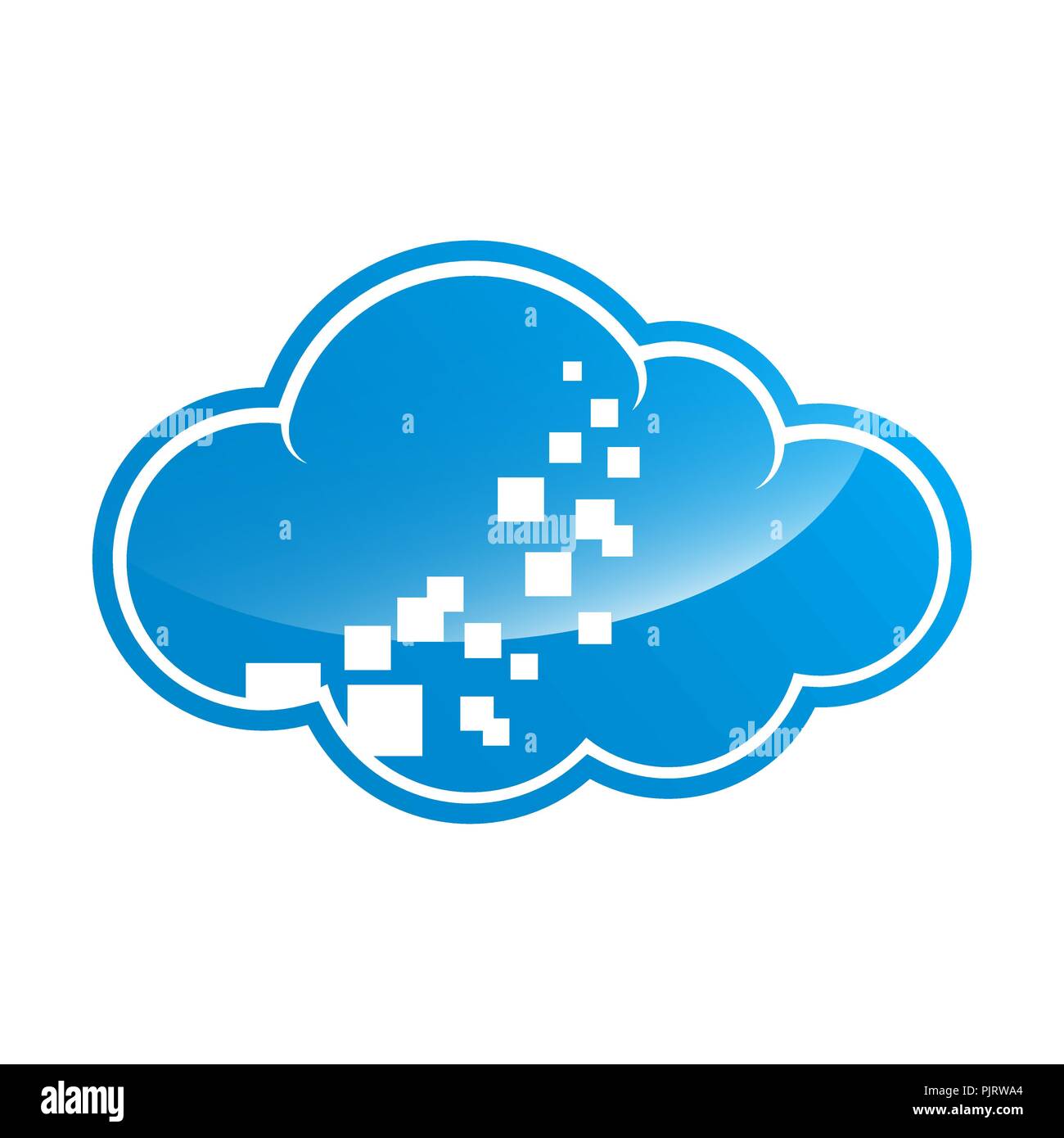 Blaue Wolke Symbol, Big Data Cloud logo, big Cloud Technologie Logo. CLoud Data Management Vektor logo Stock Vektor