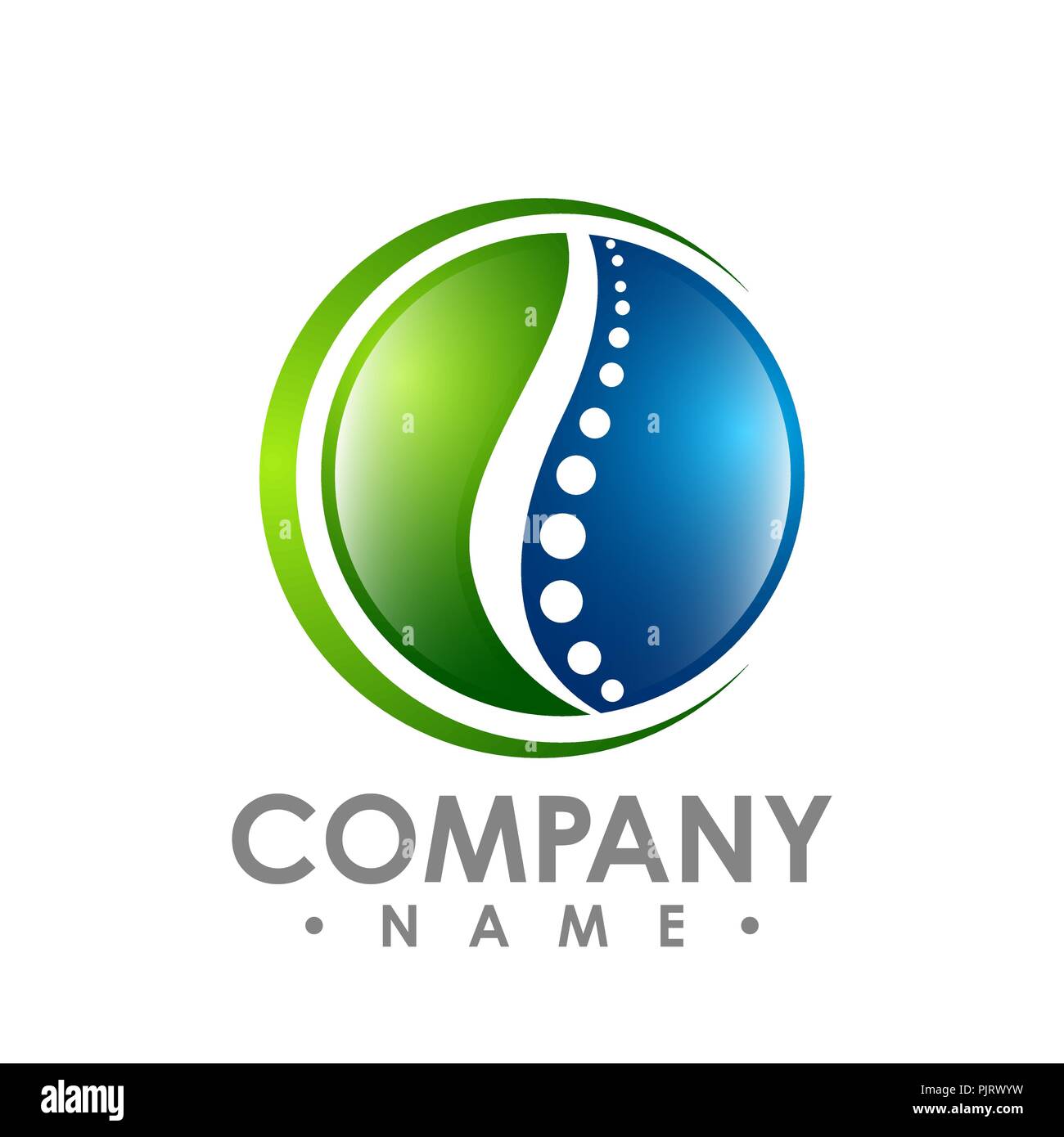 Chiropraktik abstrakte farbenfrohe Kreis Logo Design Illustration Stock Vektor