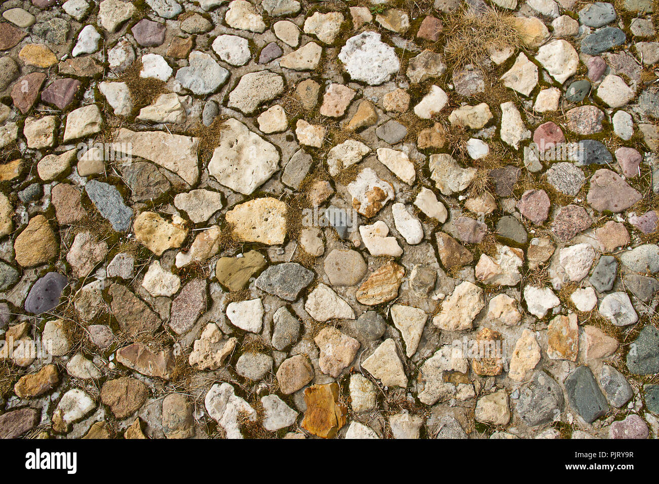 Stein Bürgersteig Textur muster Nahaufnahme Hintergrundbild. Stockfoto
