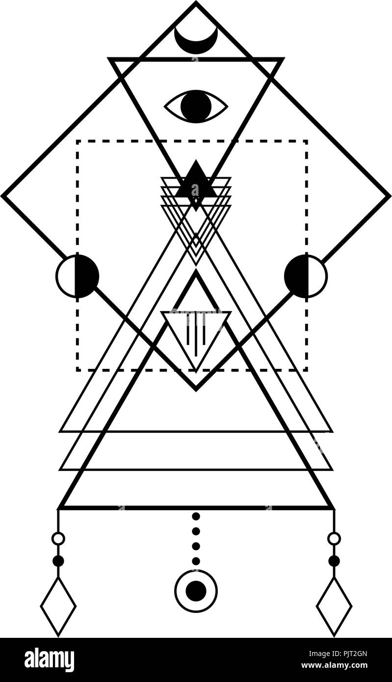 Heilige Geometrie formen, Formen von Linien, Logos, Zeichen, Symbol. Stock Vektor